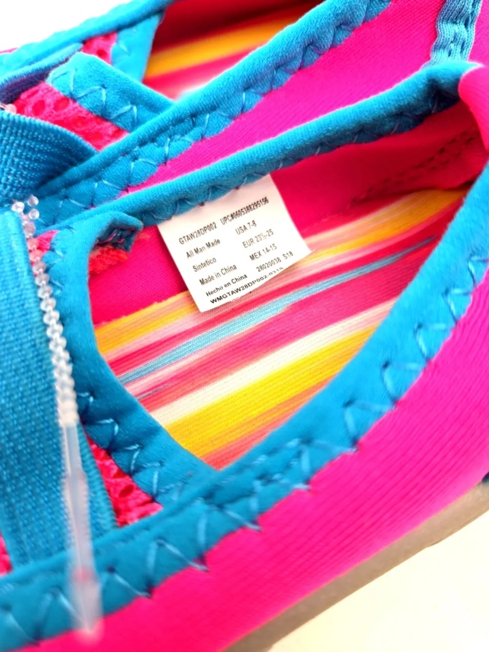 Athletic Works Water Shoes Size 7/8 Girls Pink Mesh Slip On Swimming Children